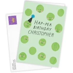 Hap-pea Day Funny Custom Birthday Card