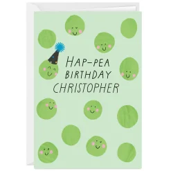 Hap-pea Day Funny Custom Birthday Card
