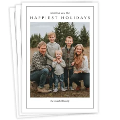 Happiest Wishes Flat Holiday Photo Card