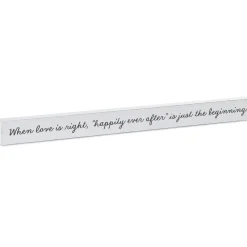 Happily Ever After Wood Quote Sign, 23.5x2