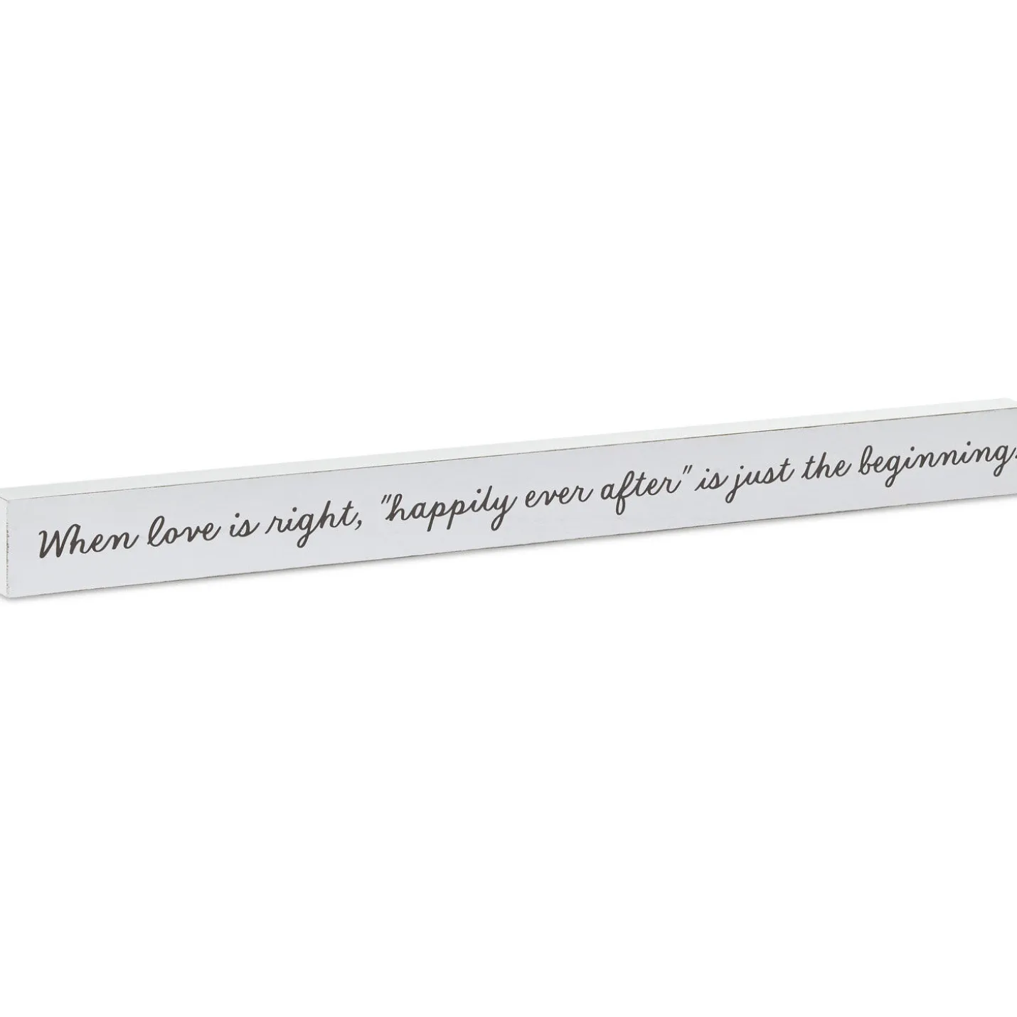 Happily Ever After Wood Quote Sign, 23.5x2