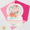 Happy Birthday Floral Snow Globe Musical 3D Pop-Up Birthday Card With Motion