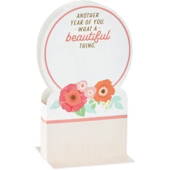 Happy Birthday Floral Snow Globe Musical 3D Pop-Up Birthday Card With Motion