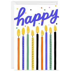 Happy Candles Custom Birthday Card