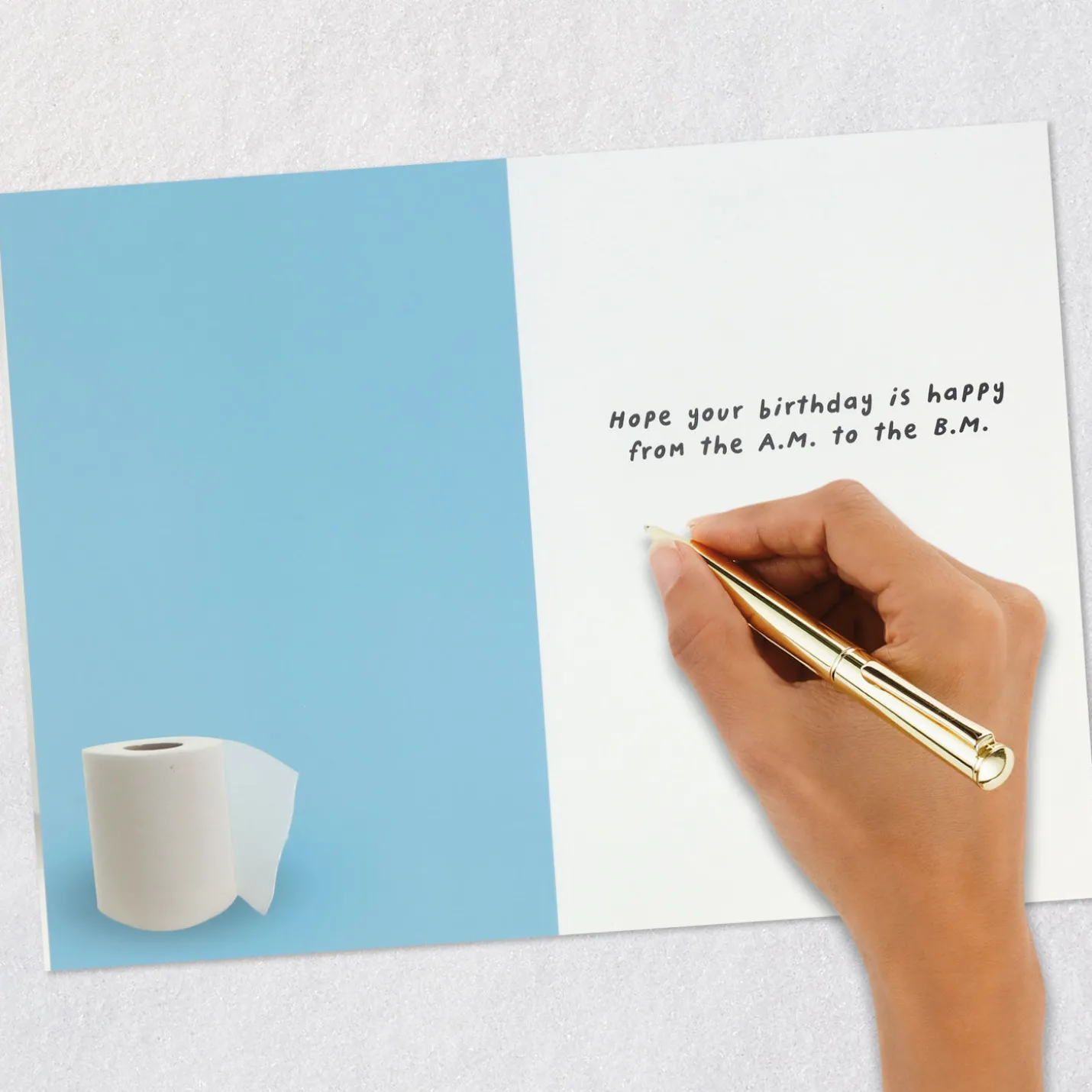 Happy from A.M. to B.M. Funny Birthday Card