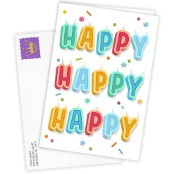 Happy Happy Happy Candles Custom Birthday Card