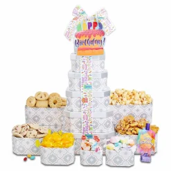 Happy Birthday Gift Tower of Treats