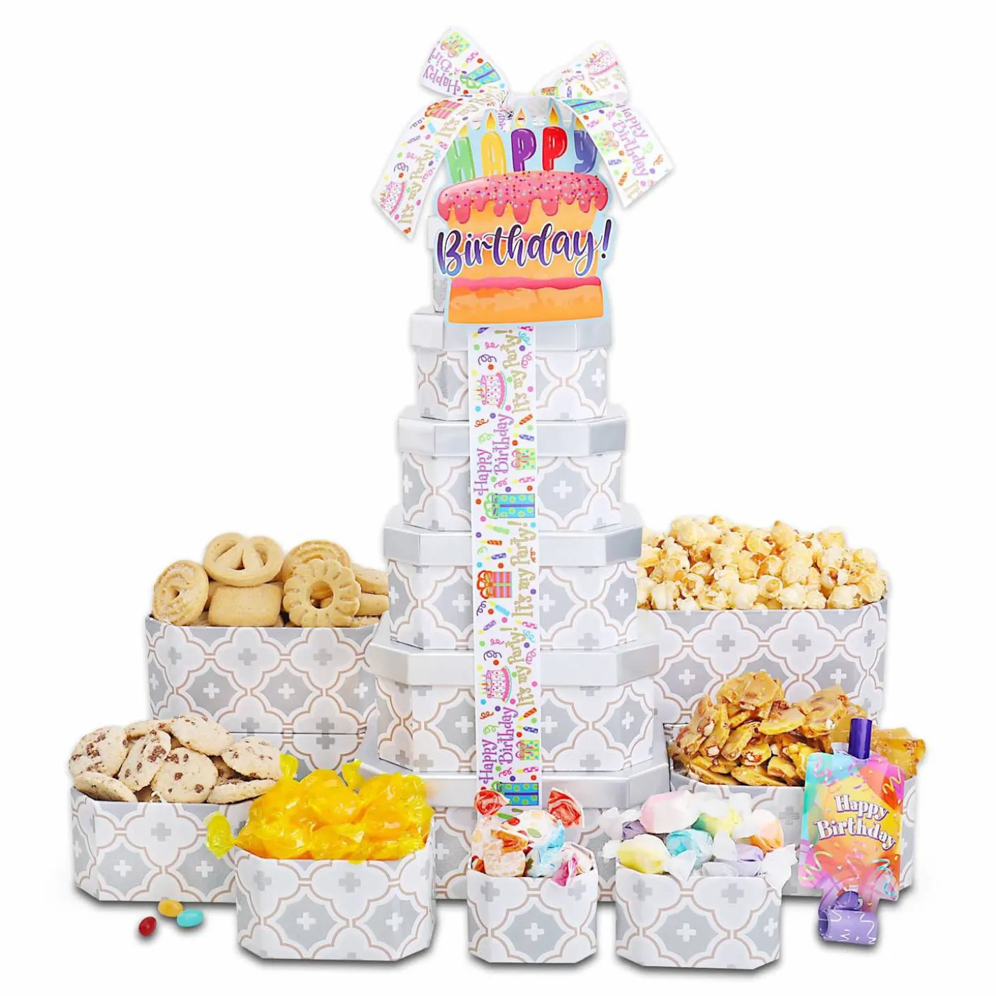 Happy Birthday Gift Tower of Treats