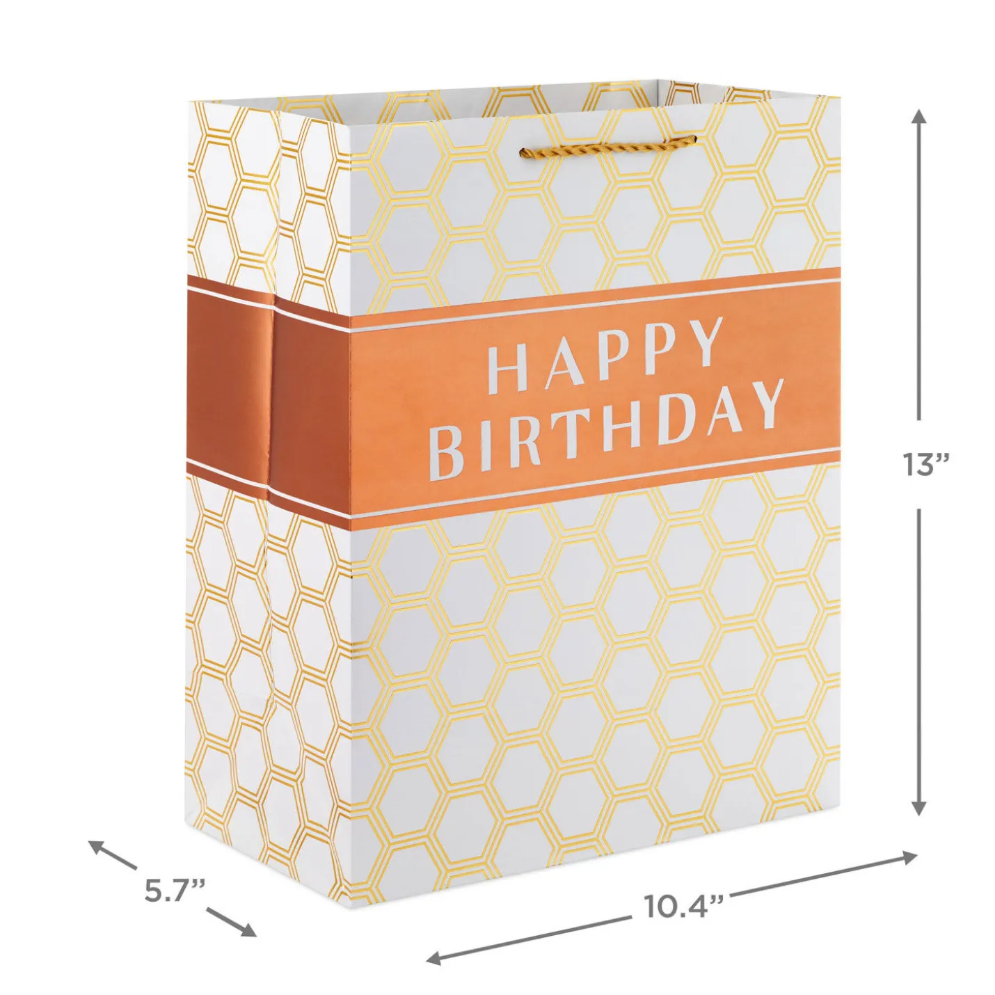 13" Happy Birthday Hexagons Large Gift Bag