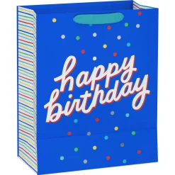 13" Happy Birthday on Blue Large Gift Bag