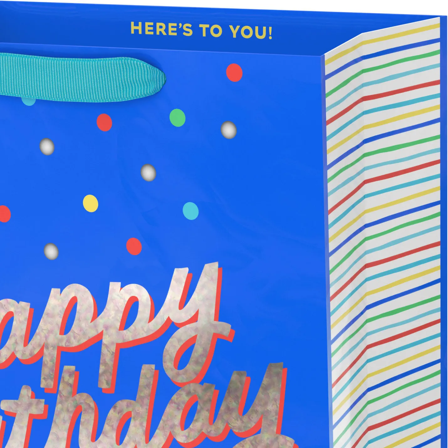 13" Happy Birthday on Blue Large Gift Bag