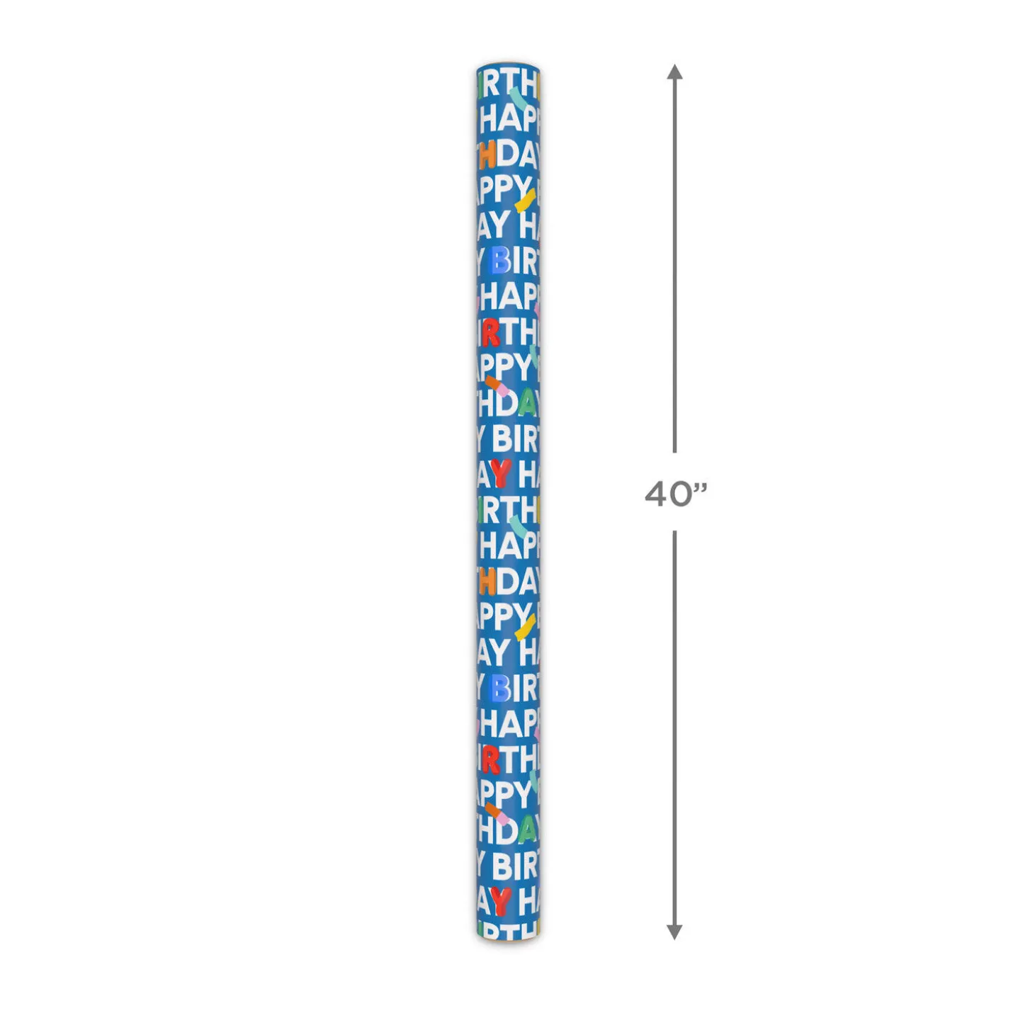 Happy Birthday on Blue Tall Wrapping Paper Roll, 35 sq. ft.