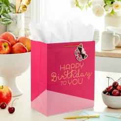 13" Happy Birthday on Pink Large Gift Bag