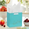 7.7" Happy Birthday on Turquoise Medium Gift Bag