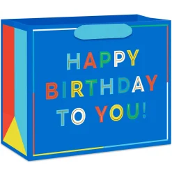 7.7" Happy Birthday to You on Blue Medium Gift Bag