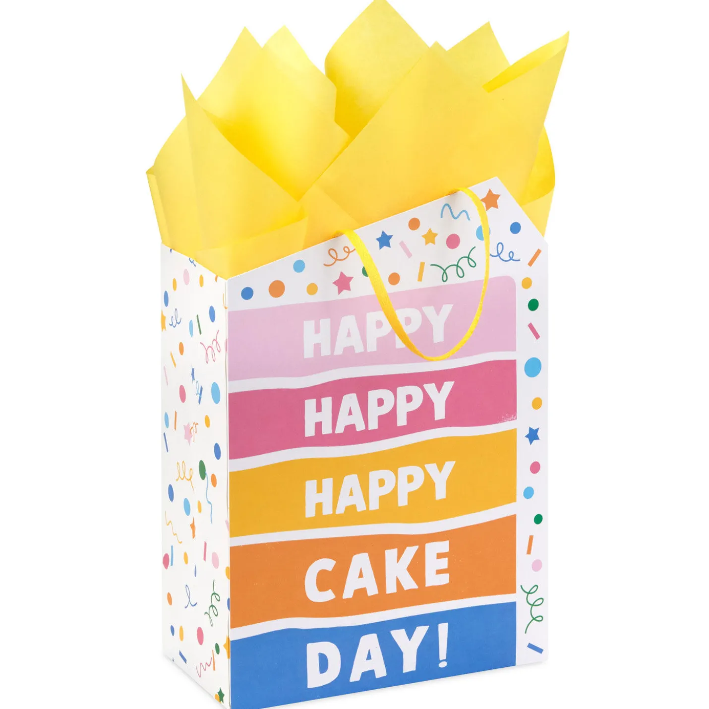 9" Happy Cake Day Medium Birthday Gift Bag With Tissue Paper