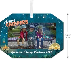 Happy Campers Metal Personalized Ornament, Custom Photo and Text