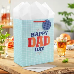 13" Happy Dad Day Large Father's Day Gift Bag With Tissue Paper