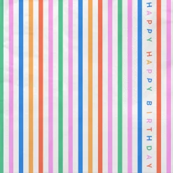 Happy Happy Striped Birthday Dinner Napkins, Pack of 20