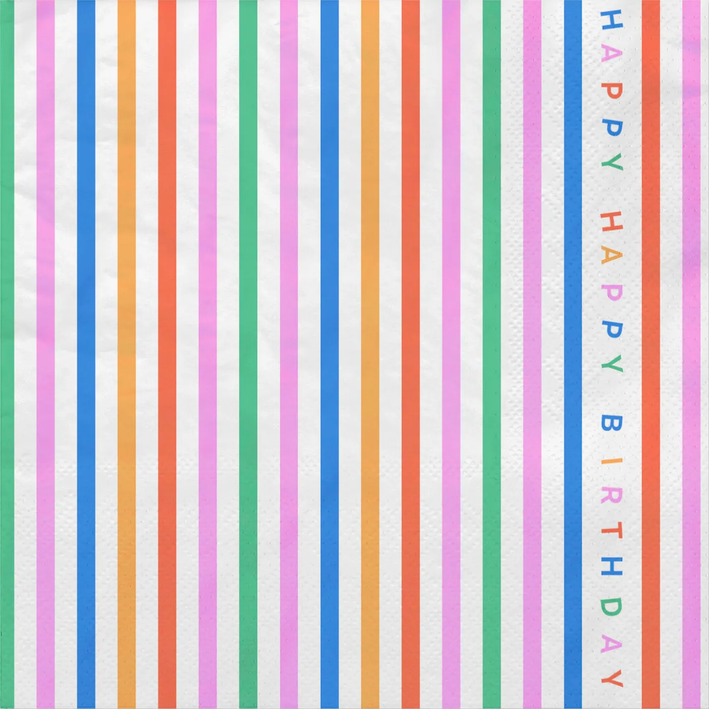 Happy Happy Striped Birthday Dinner Napkins, Pack of 20