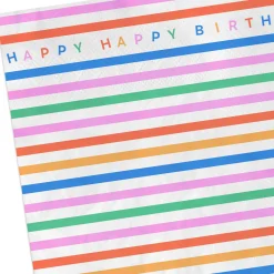 Happy Happy Striped Birthday Dinner Napkins, Pack of 20
