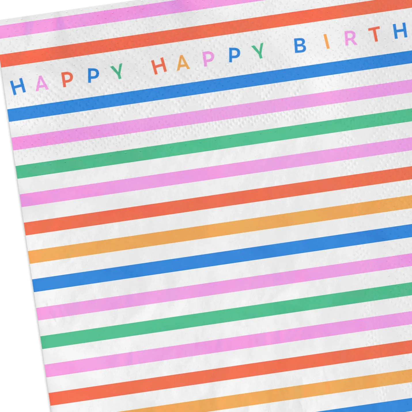 Happy Happy Striped Birthday Dinner Napkins, Pack of 20
