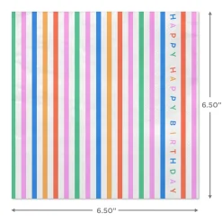 Happy Happy Striped Birthday Dinner Napkins, Pack of 20