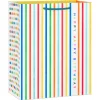 9.6" Happy Happy Stripes Medium Birthday Gift Bag