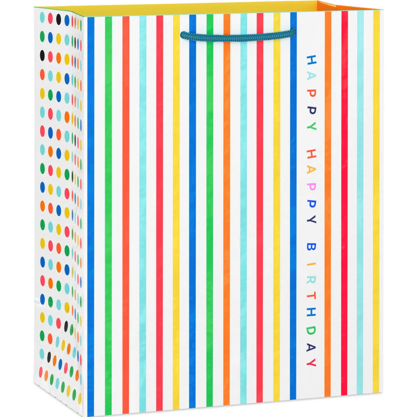 9.6" Happy Happy Stripes Medium Birthday Gift Bag