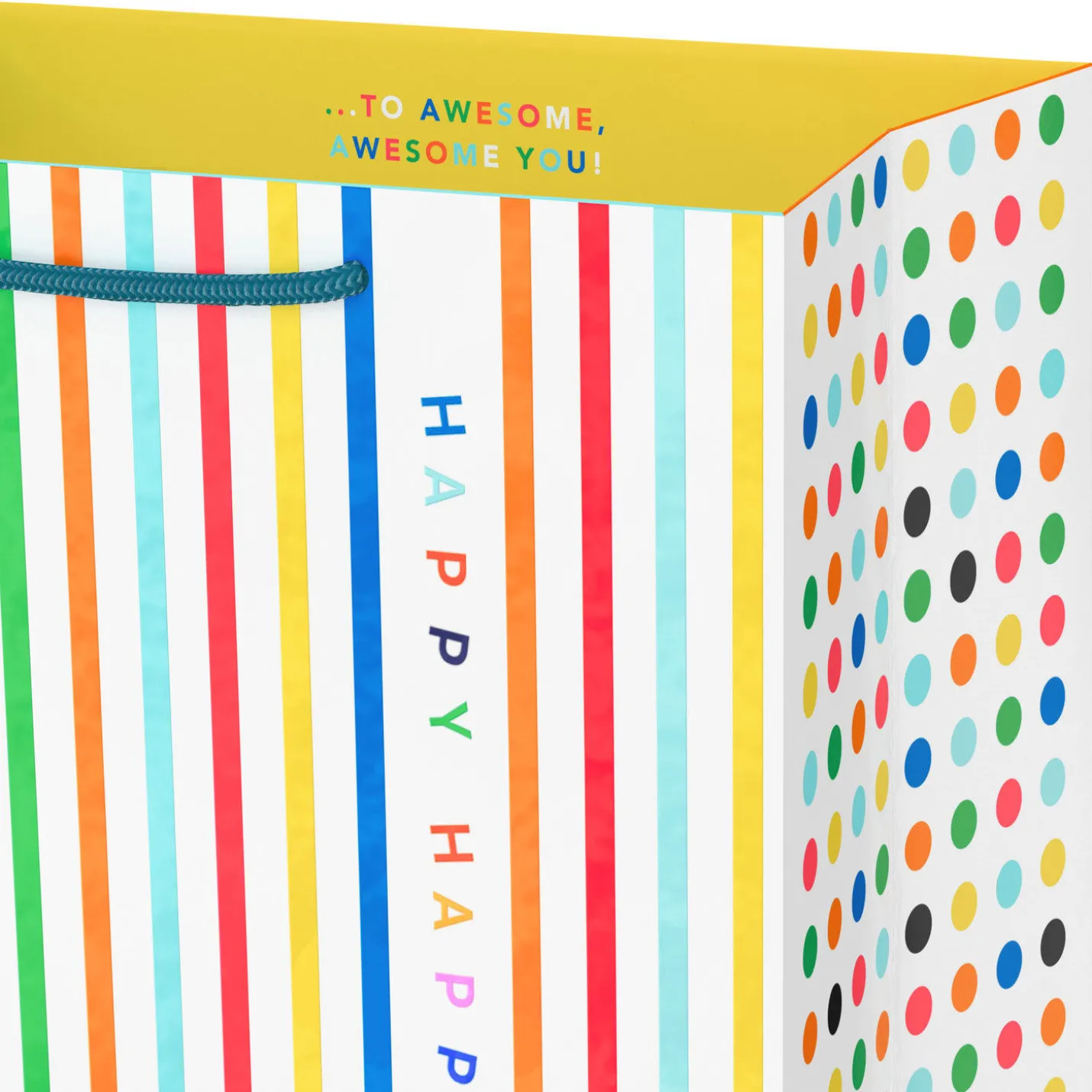 9.6" Happy Happy Stripes Medium Birthday Gift Bag