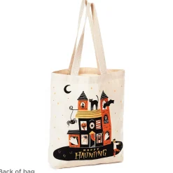 13" Happy Haunting Canvas Halloween Tote Bag