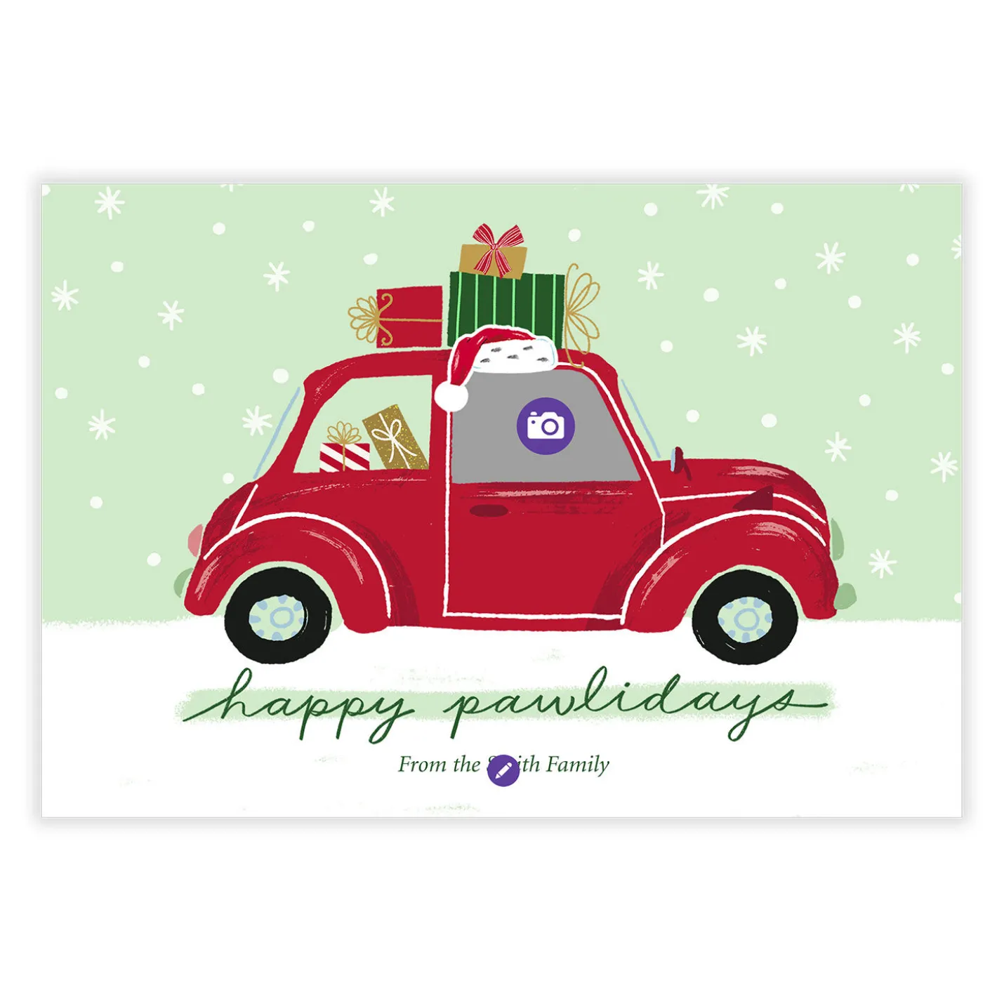 Happy Pawlidays Flat Holiday Photo Card From Pet