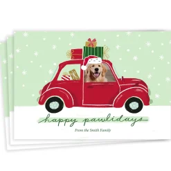 Happy Pawlidays Flat Holiday Photo Card From Pet