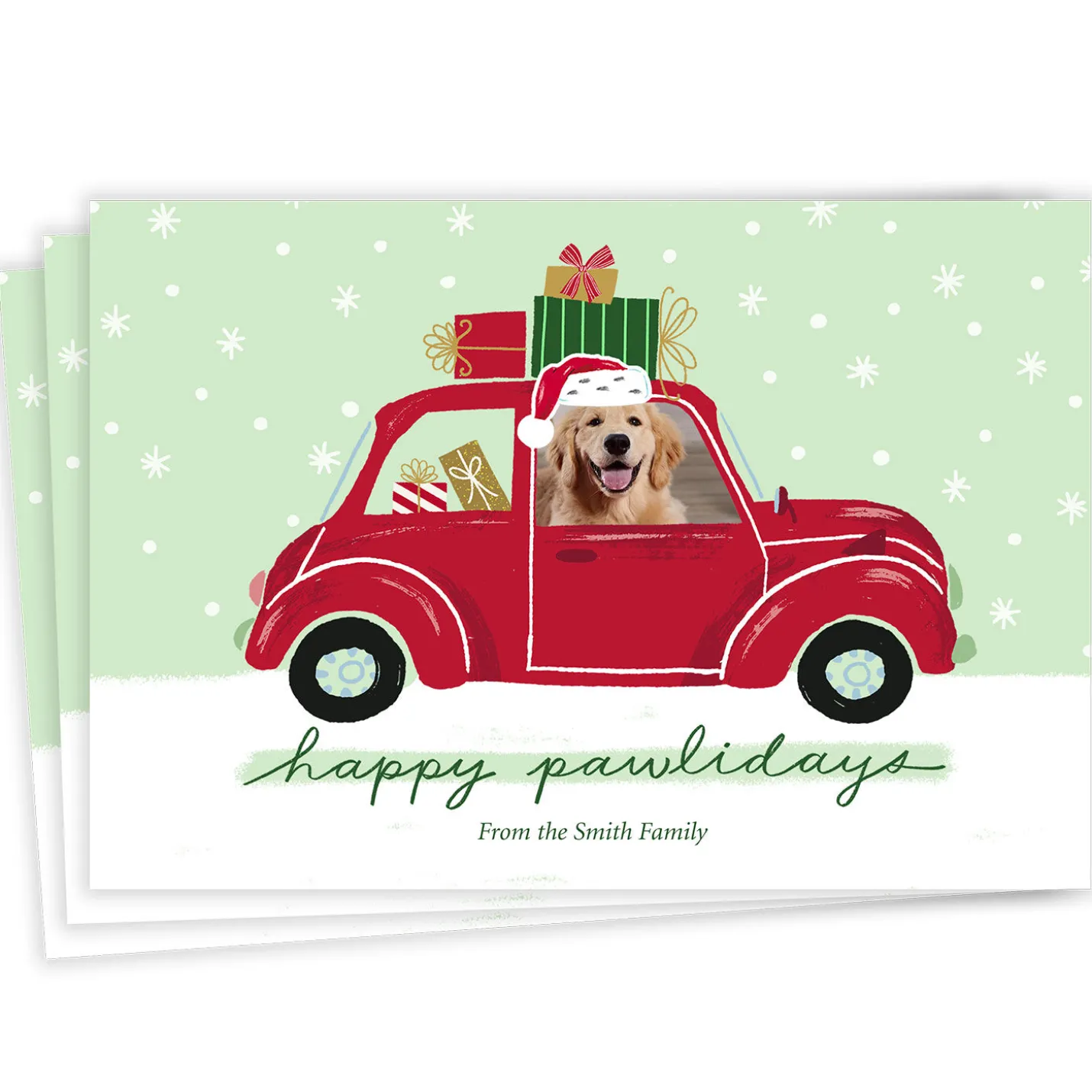 Happy Pawlidays Flat Holiday Photo Card From Pet