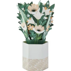 Happy Thoughts Flower Bouquet in Vase 3D Pop-Up Card