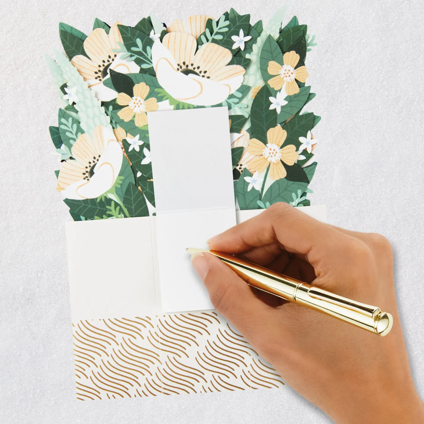 Happy Thoughts Flower Bouquet in Vase 3D Pop-Up Card