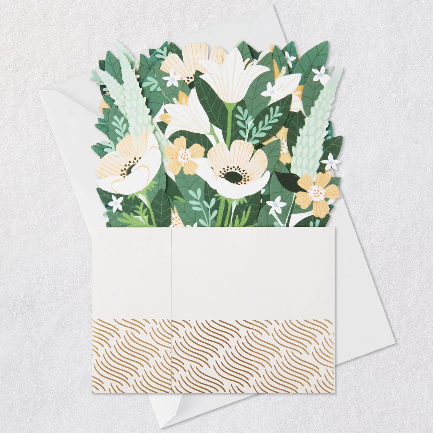 Happy Thoughts Flower Bouquet in Vase 3D Pop-Up Card