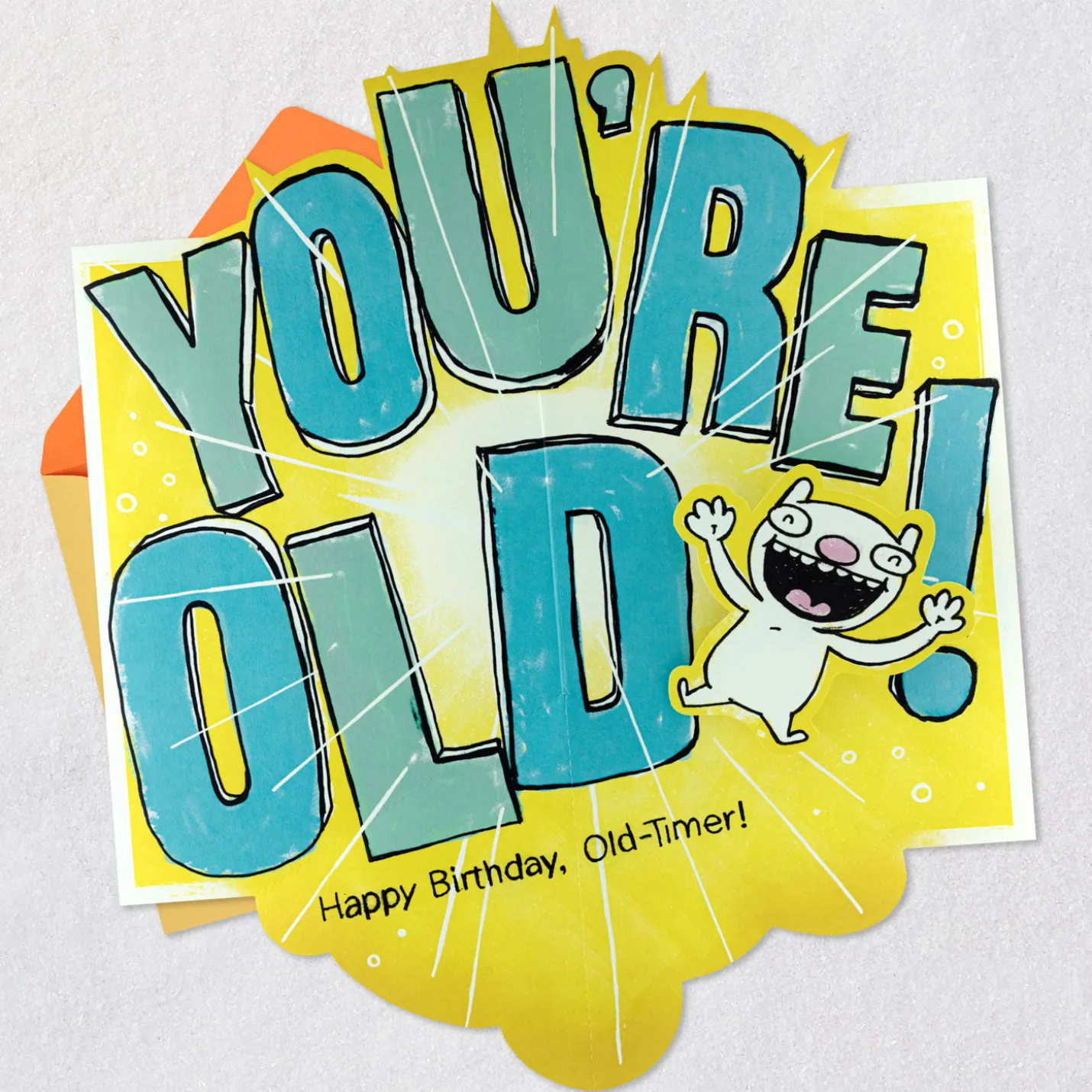Hate to Spring This On You, Old-Timer Funny Pop-Up Birthday Card