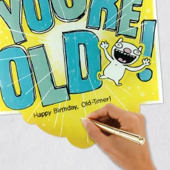 Hate to Spring This On You, Old-Timer Funny Pop-Up Birthday Card