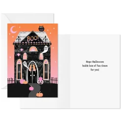 Haunted House and Ghosts Halloween Cards, Pack of 6