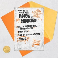 Haunted House Decisions Funny Halloween Card