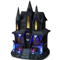 Hauntsville Collection Vampire Manor Tabletop Decoration With Light and Sound, 9.75"