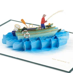 Have a Reel Nice Day, Fishing Boat Pop-Up Card