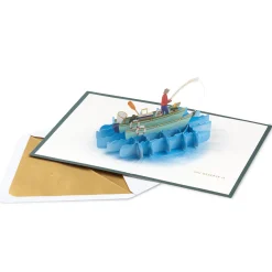 Have a Reel Nice Day, Fishing Boat Pop-Up Card