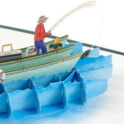 Have a Reel Nice Day, Fishing Boat Pop-Up Card
