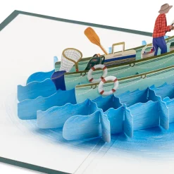 Have a Reel Nice Day, Fishing Boat Pop-Up Card
