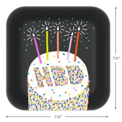 "HBD" Cake Dessert Plates, Pack of 8