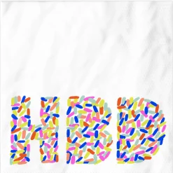 "HBD" Sprinkles Birthday Cocktail Napkins, Pack of 20
