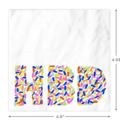 "HBD" Sprinkles Birthday Cocktail Napkins, Pack of 20