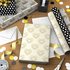 Hearts, Dots and Bows 3-Pack Wrapping Paper Mini Roll Bundle, 60 sq. ft. total